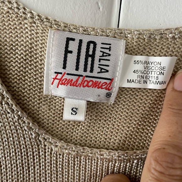 FIA ITALIA HANDLOOMED WOMEN'S TANK TOP KNITTED FABRIC. TAN, size S - Picture 11 of 15